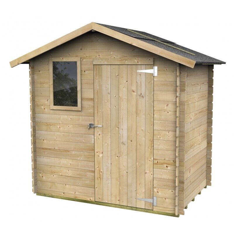 Casetta In Legno Con Porta Finestrata Deposito Da Giardino 'made In...