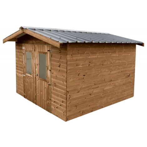 Casetta da giardino in legno termo-trattato 280x280 cm – Spessore pareti 26 mm – Tetto acciaio zincato – Vetro acrilico – THY3030 Foresta
