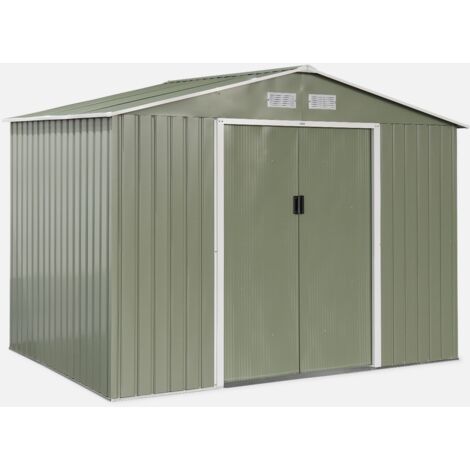 SWEEEK Casetta da giardino in metallo con kit di ancoraggio, 5.9m²