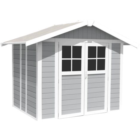 casetta da giardino in pvc grosfillex "deco 5" grigio e bianco 295x261x236 cm - cod. 22905235