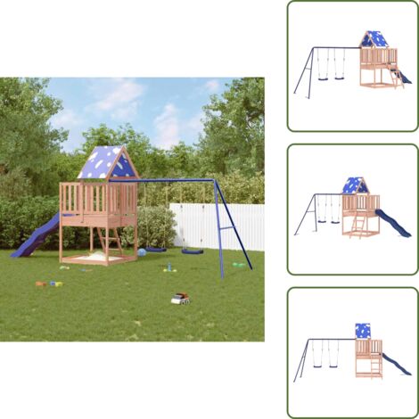 Casetta da giardino - vidaXL Set da Gioco da Esterno in Legno Massello di Douglas - Scivolo a onde