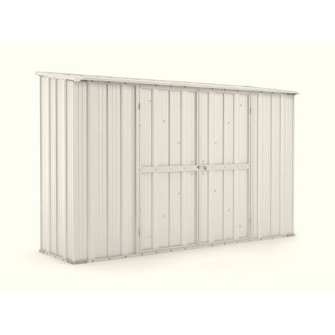 Casetta giardino Box in lamiera di Acciaio Zincato 307x100cm x h1.92m - 75KG - 3.07mq BIANCO