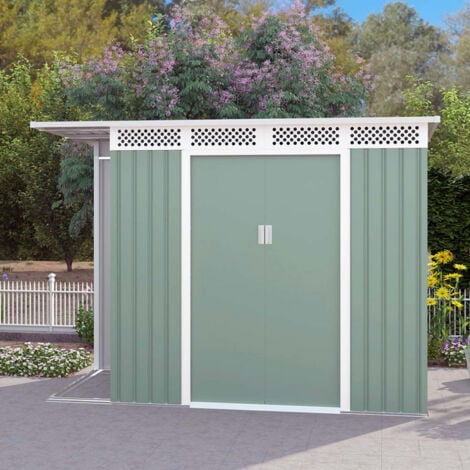 SOANA GARDEN SHED Casetta giardino lamiera zincata metallo verde box utensili Tyrol NATURE 257X142x184cm