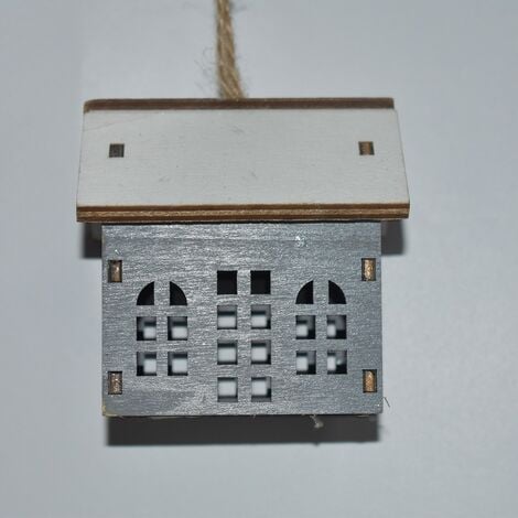 Casetta il legno grigio per albero di natale addobbi decorazioni natalizi da casa
