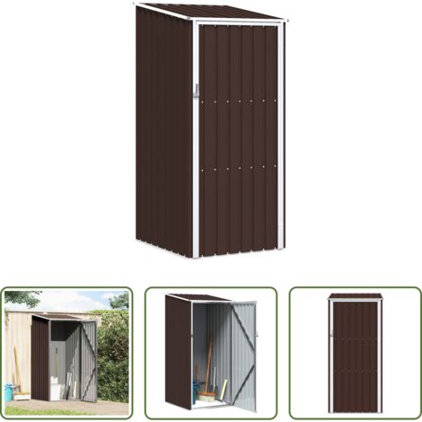 Casetta in acciaio zincato -  Capanno da Giardino Marrone 87x98x159 cm in Acciaio Zincato
