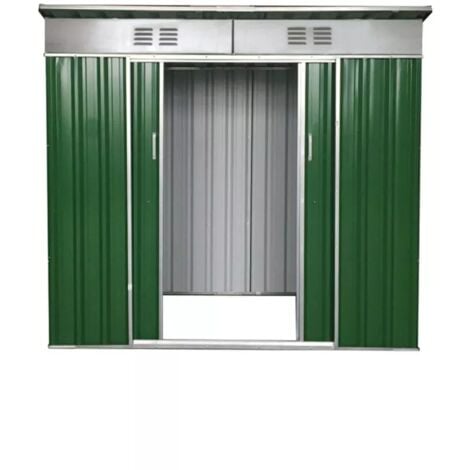 Casetta Da Giardino Outsunny In Acciaio 213x130x173cm - Doppia Porta Scorrevole, Verde - Foto 7