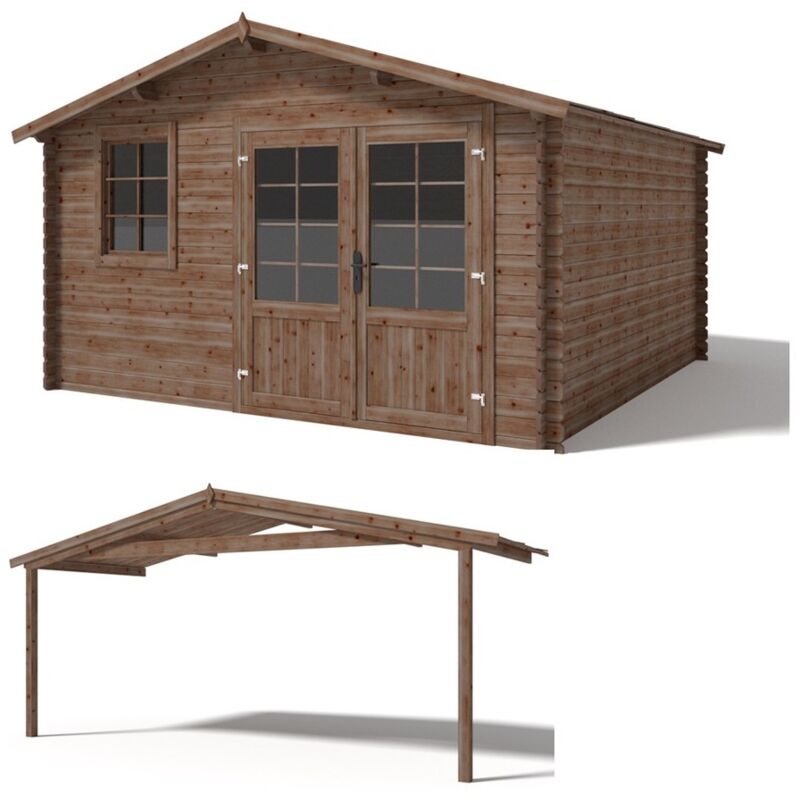 Bricoshop24 - Casetta in Legno 4x4 Veranda Pergola Tettoia Ripostiglio Attrezzi Box Giardino - Opzioni: Casetta