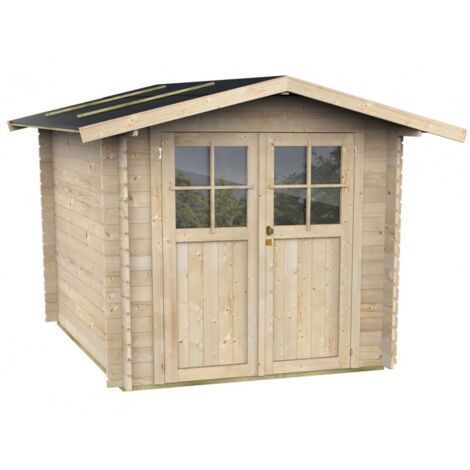 Casetta in legno con doppia porta finestrata deposito da giardino "Made in Italy" -215 x 180 x h 207 cm