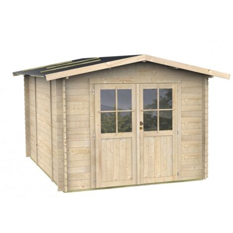 Casetta in legno con doppia porta finestrata deposito da giardino "Made in Italy" -254 x 276 x h 218 cm