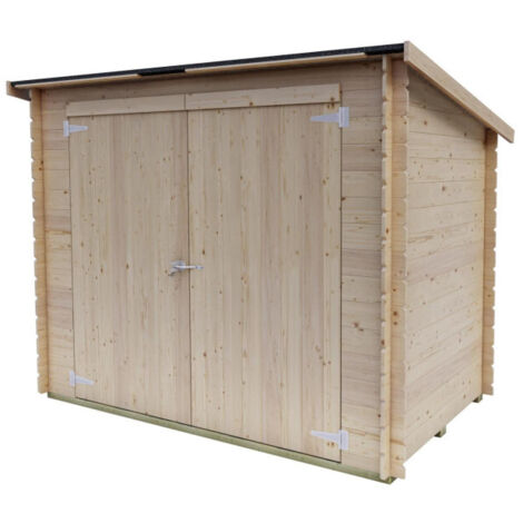 Casetta in legno da giardino 218x130 cm – Pareti 16 mm – Porta doppia cieca – OSB tetto e pavimento – Abete naturale