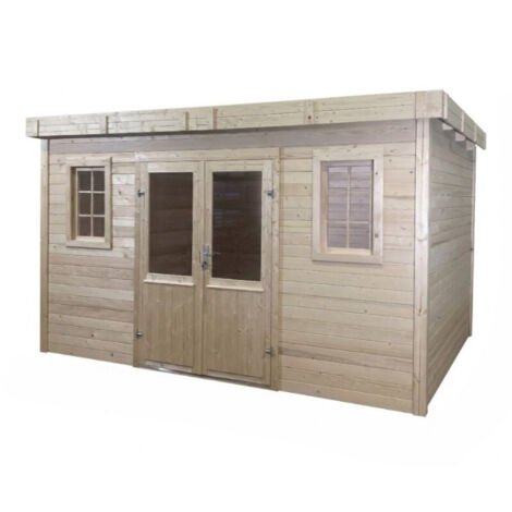 Casetta in legno da giardino 380x380 cm – Spessore pareti 28 mm – Tetto acciaio zincato – Vetrate in vetro – SLX4040 Foresta