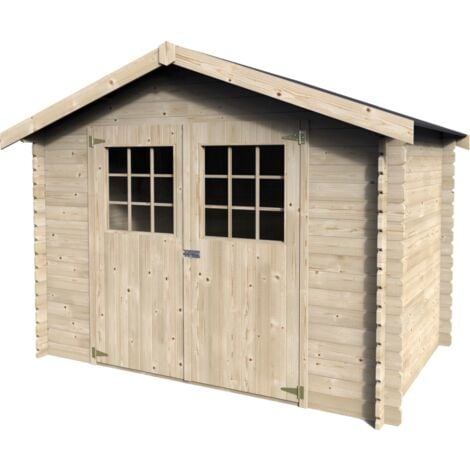 DÉCOR ET JARDIN Casetta in Legno 3x2 mt Block House 28 mm Moderna Porta Attrezzi da Giardino