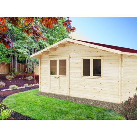 Casetta in legno non trattato ANNA cm. 600x600 con Pavimento costruzione tipo blockhouse