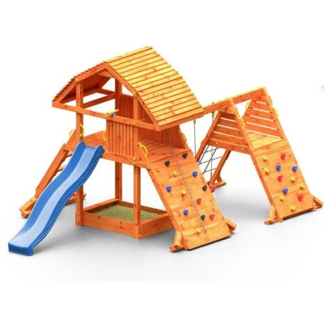 Casetta in legno per bambini con scivolo Fungoo GIANT SPIDER RED