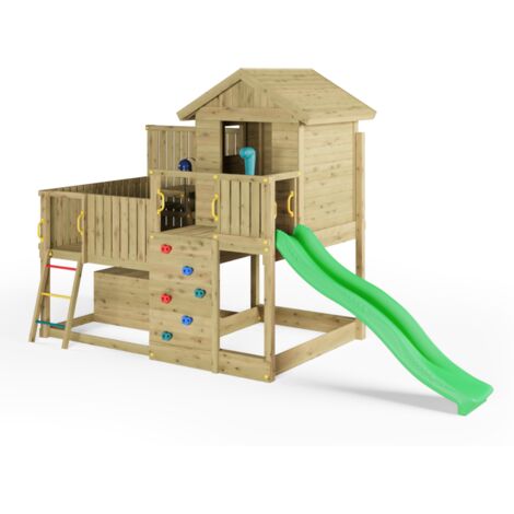 Casetta in legno per bambini con scivolo - parco giochi da giardino Fungoo Sweet House