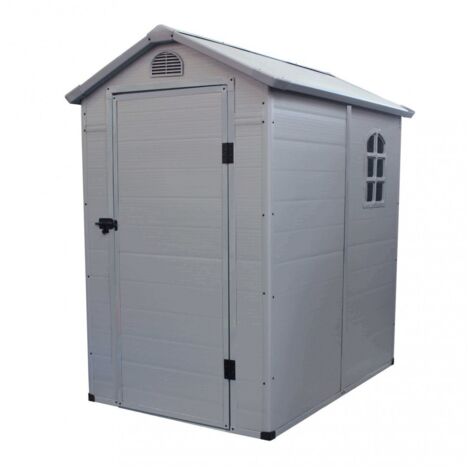 Casetta in Plastica Resina da Giardino Grigio con Finestra 134x192x204 cm
