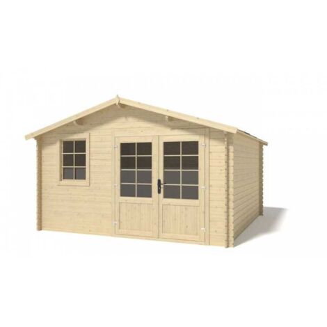 Casetta legno Lisa 400x400 spessore parete 28mm porta doppia finestra apribile