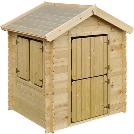 Casetta legno per bambini - Casetta giocattolo per bambini - L112xL146xA143cm/ 1,1m2 - Casetta da gioco da esterno - Casetta da giardino Timbela M516-1