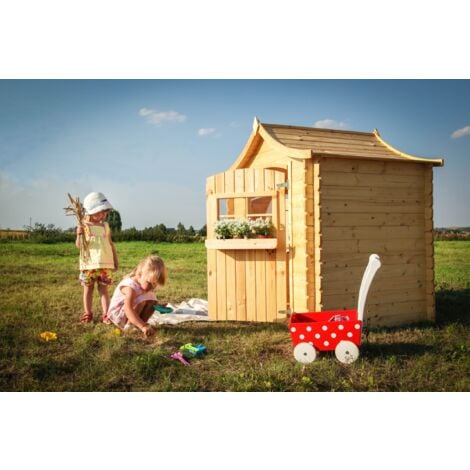 Casetta legno per bambini - Casetta giocattolo per bambini - L112xL146xA152cm/ 1,1m2 - Casetta da gioco da esterno - Casetta da giardino Timbela M550-1