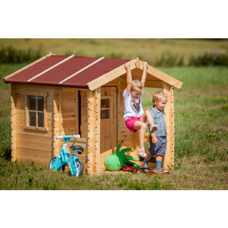 Casetta legno per bambini - Casetta giocattolo per bambini - L182xL146xA145cm/ 1.1m2 - Casetta da gioco da esterno - Casetta da giardino Timbela M501A