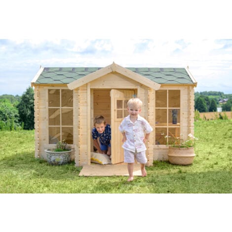 Casetta legno per bambini - Casetta giocattolo per bambini - L241xL187xA151cm/ 2,63m2 - Casetta da gioco da esterno - Casetta da giardino Timbela M520