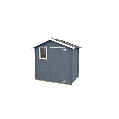 Casetta Livia Bh16 mm 198X130 cm Porte simple aveugle + Fenêtre gris orignal