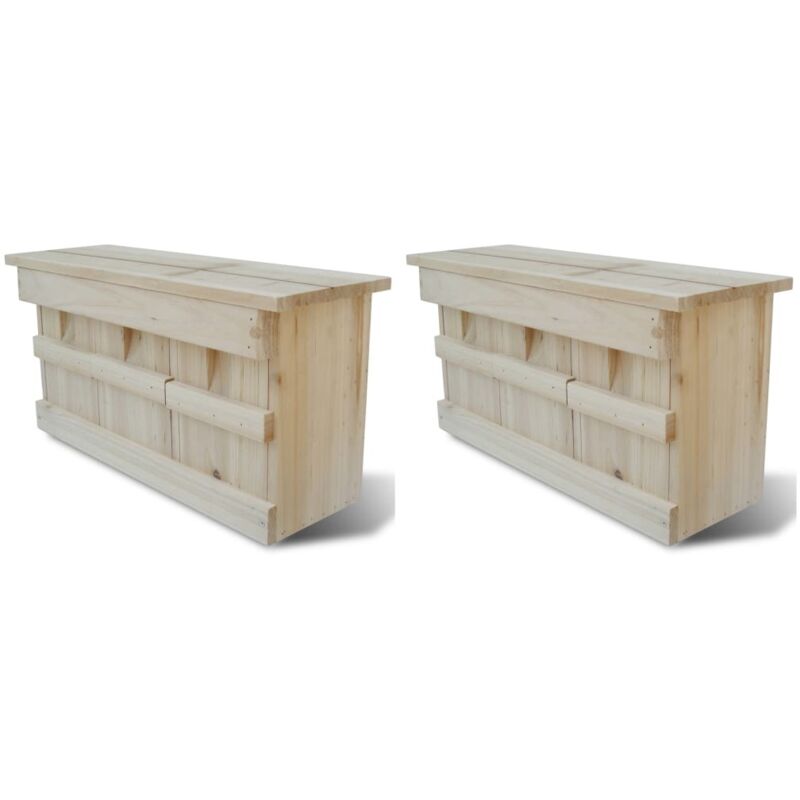Casette Per Gli Uccelli 2 Pz In Legno 44x15,5x21,5 Cm Vidaxl