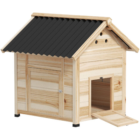 Casetta per Anatre da Esterno con Rampa, Fondo Rimovibile e Fori di Ventilazione, 78x90x92 cm,