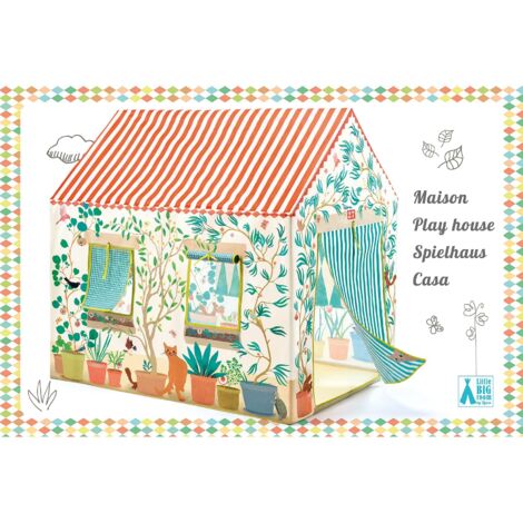 Casetta per bambini - Cabina interna spaziosa, leggera e multicolore - Facile da montare/smontare - 1 tela, 3 finestre, 1 porta, cornici in plastica, contenitore, 100x105x73 cm