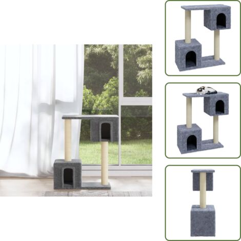 Casetta per gatti - vidaXL Albero per Gatti con Tiragraffi in Sisal Grigio Chiaro 60 cm - Piattaforma per gatti