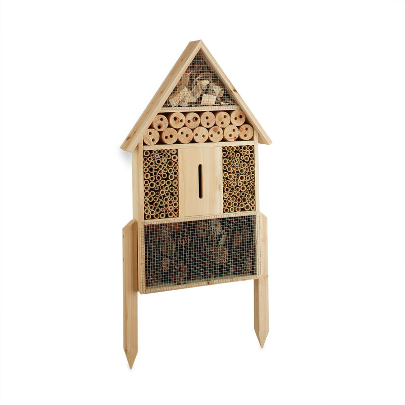 Casetta Per Insetti L Da Terra Nido Per Api Crisope Coccinelle In Legno Hxlxp 60 5 X 37 X 9 Cm Beige 2100207242083