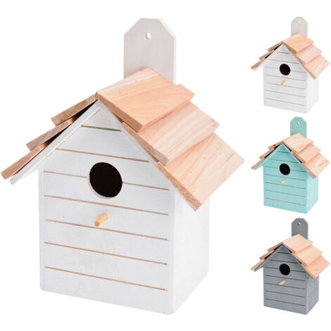 Casetta Per Uccelli ITA In Legno Di Pino FSC, 37x33x35 Cm, Con Supporto, Resistente Alle Intemperie