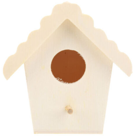 Casetta per uccelli in legno fai da te con pannello composito, gabbia per uccelli in legno fatta a mano per bambini, attività creative, grondaia in pizzo n. 4