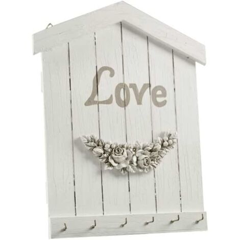 CASETTA PORTA CHIAV IN LEGNO DI COLORE BIANCO 23 X 30 CM