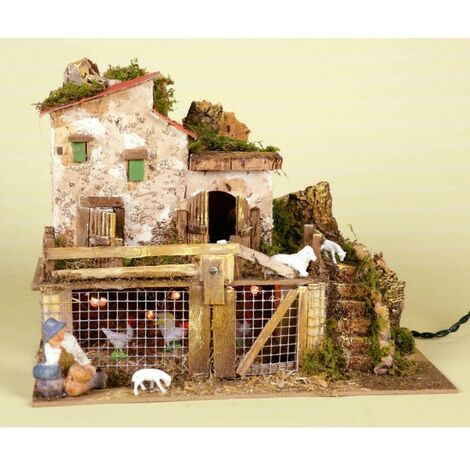 Set due galline e pulcino Presepe Classico