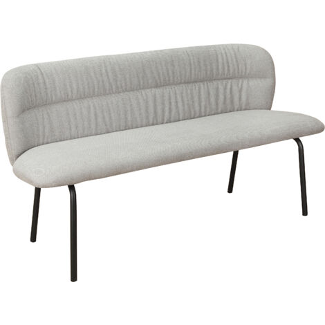 CaseyBanc de salle à manger en tissu anthracite avec pieds en métal noir
