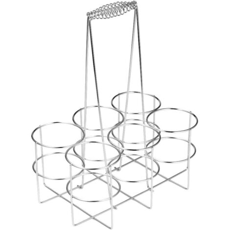 Casier à bière en Fer de 6 Bouteilles 330ML Argent, Panier à Bière de Fête & Party, Support de Porte-Bouteilles de Vin pour BBQ/Htel/Bar, Support Bouteilles de Bière