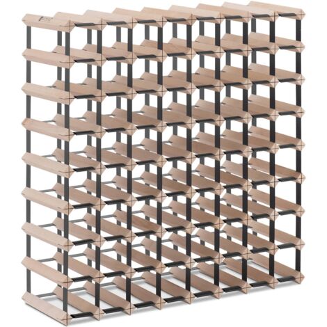 Porte-vins En Bois Massif Pour 135 Bouteilles - Dimensions 198x92x26,5 Cm, Inclinaison Bouchons, à Monter