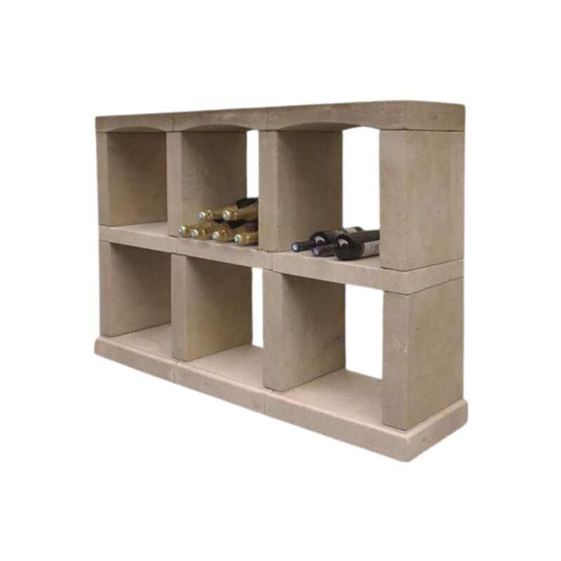 Comptoir Des Pierres - Casier à bouteille en pierre - Cavis classique - 9 casiers - 3 (largeur) x 3 (hauteur) - Semond Nuancé Brossé
