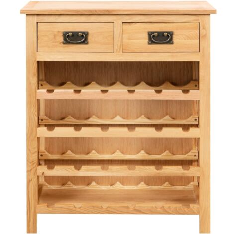 Casier à bouteilles 72 x 32 x 90 cm Bois de chêne massif CFW388442