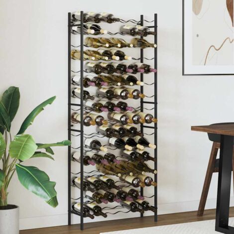Casier à bouteilles Étagère à bouteille - Casier à vin pour 96 bouteilles Noir Fer BV874263 - BonneVie