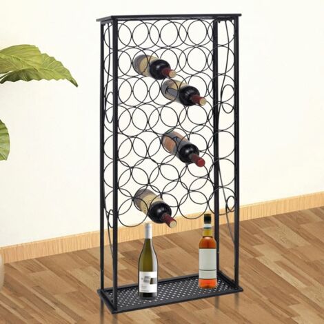 Casier à bouteilles Étagère à Vin Range bouteille pour 28 bouteilles Métal 89185