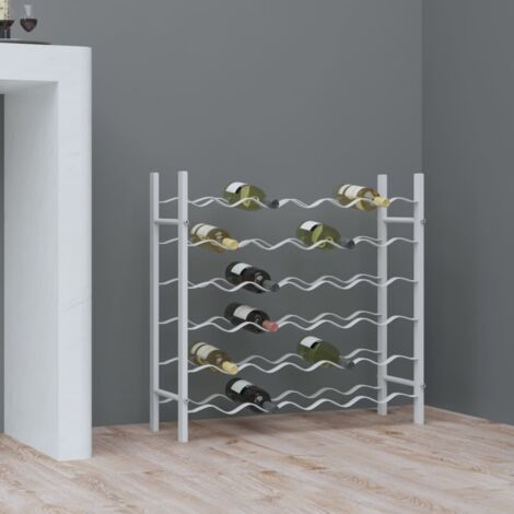 Casier à bouteilles  Étagère à Vin Range bouteille pour 36 bouteilles Blanc Métal 92741