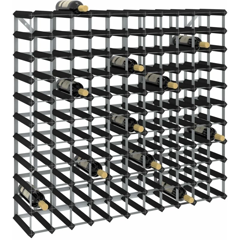 Vidaxl - Casier à bouteilles pour 120 bouteilles Noir Bois de pin solide