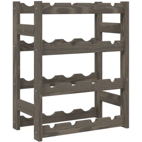 Casier à bouteilles pour 16 bouteilles gris bois pin solide CFW381062
