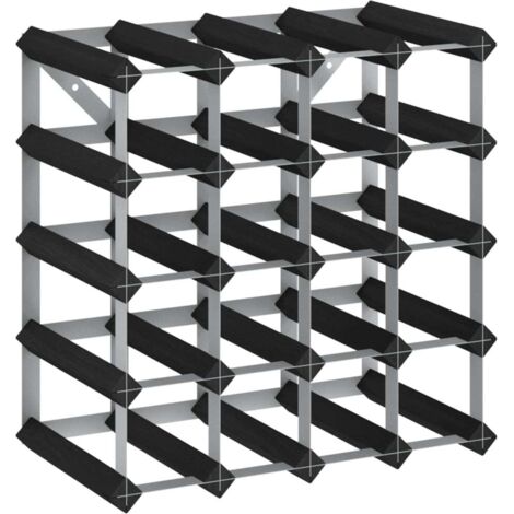 Casier à bouteilles pour 20 bouteilles Noir Bois de pin solide CFW766470