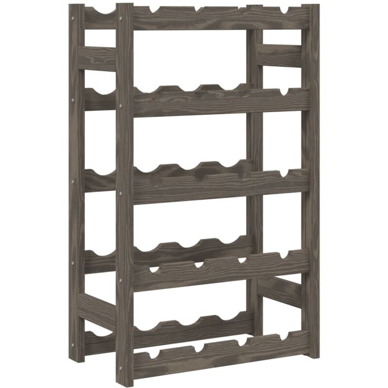 Vidaxl - Casier à bouteilles pour 20 bouteilles gris bois pin solide