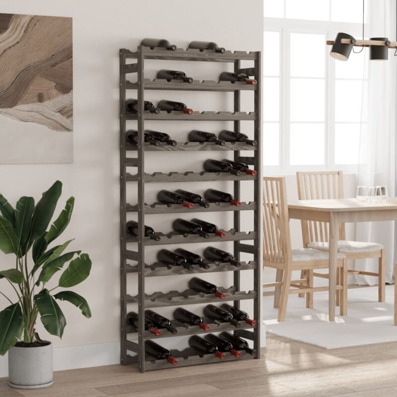 Vidaxl - Casier à bouteilles pour 77 bouteilles gris bois pin solide