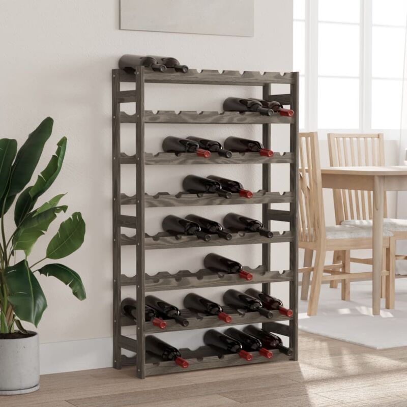 Casier à bouteilles pour 56 bouteilles gris bois pin solide vidaXL
