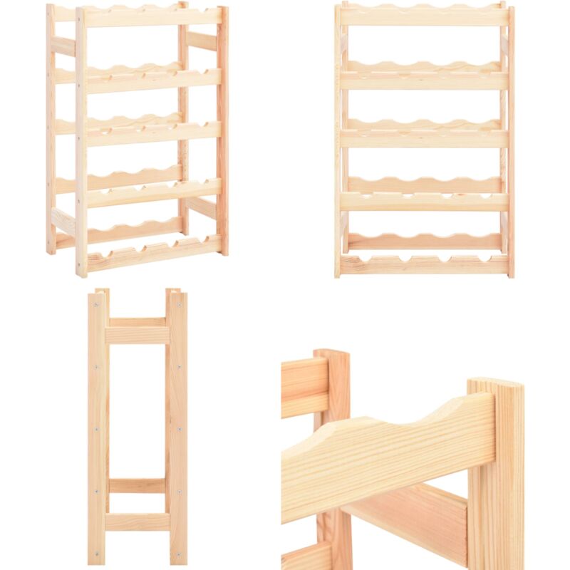 Vidaxl - Casier à bouteilles pour 20 bouteilles Pinède - Range bouteille - Range bouteilles - Home & Living - Beige
